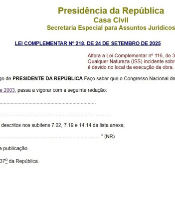 A NOVA LEI COMPLEMENTAR 218/2025
